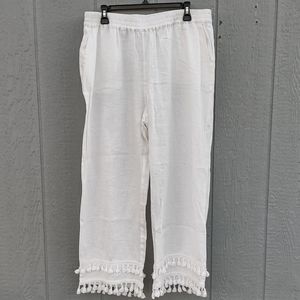 crown & ivy White Wide Leg Pants